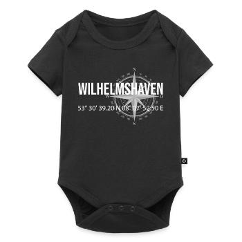 Koordinaten Wilhelmshaven - Baby Premium Kurzarmbody - Schwarz - Vorne