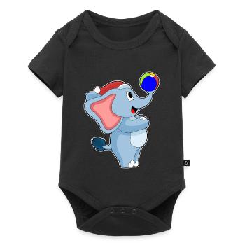 Polo nautique de Noël éléphant - Body à manches courtes Premium Bébé - noir - Devant