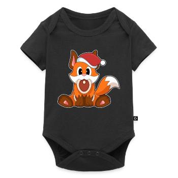 Viande de Noël de renard - Body à manches courtes Premium Bébé - noir - Devant