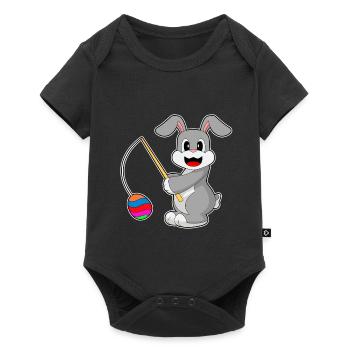 Bunny Easter Fishing - Baby Premium short-sleeve bodysuit - black - Front