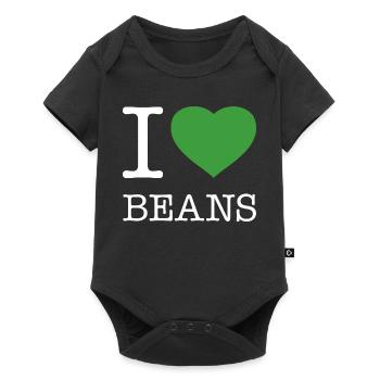 I LOVE BEANS Bohnen - Baby Premium Kurzarmbody - Schwarz - Vorne