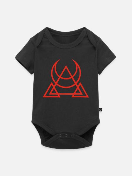 Rotes Symbol der ägyptischen Pyramiden - Baby Premium Kurzarmbody - Schwarz