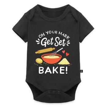 Backen Bäcker Hobbybäcker - Baby Premium Kurzarmbody - Schwarz - Vorne