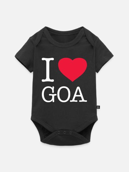 I LOVE GOA - Baby Premium Kurzarmbody - Schwarz