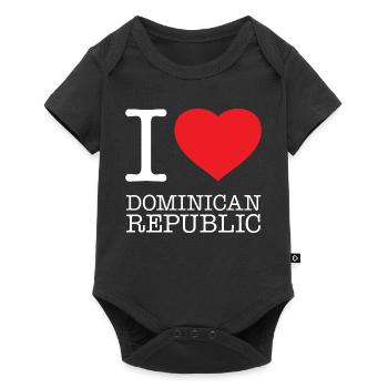 I LOVE DOMINICAN REPUBLIC Dominikanische Republik - Baby Premium Kurzarmbody - Schwarz - Vorne