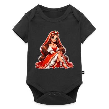 Ded Moroz Snegurotschka russischer Weihnachtsmann - Baby Premium Kurzarmbody - Schwarz - Vorne
