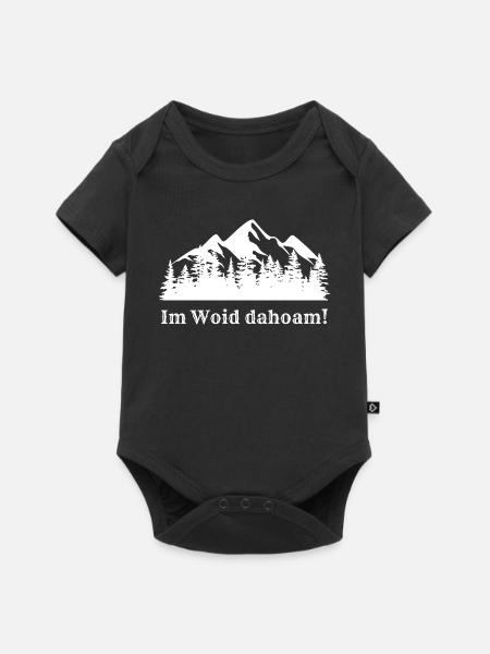 Im Woid dahoam! Bayern - Baby Premium Kurzarmbody - Schwarz
