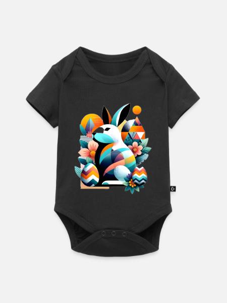 Modern Easter Graphics - Baby Premium Kurzarmbody - Schwarz