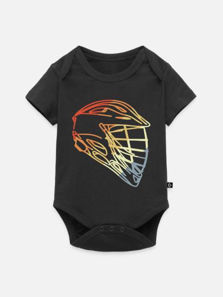 Lacrosse Helm Retro Stil - Baby Premium Kurzarmbody - Schwarz