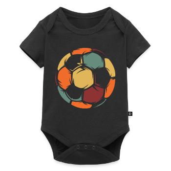 vintage retro soccer ball icon icon logo team - Baby Premium short-sleeve bodysuit - black - Front