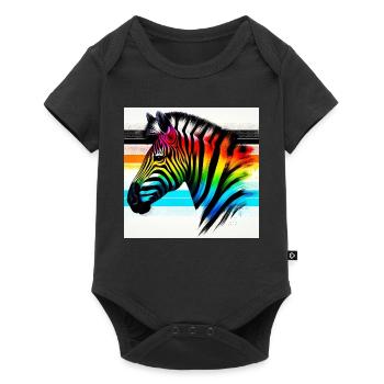 Zebra - Baby Premium Kurzarmbody - Schwarz - Vorne