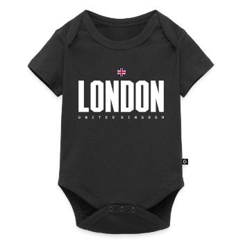 Drapeau britannique du bloc audacieux de Londres - Body à manches courtes Premium Bébé - noir - Devant