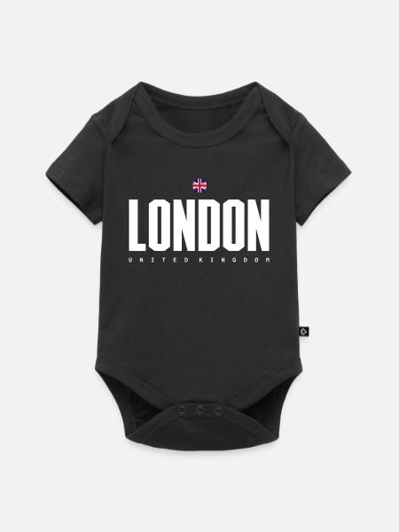 London Bold Bloc UK Flagge - Baby Premium Kurzarmbody - Schwarz