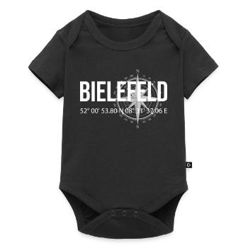 Koordinaten Bielefeld - Baby Premium Kurzarmbody - Schwarz - Vorne