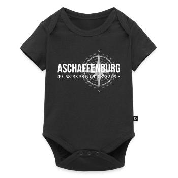 Koordinaten Aschaffenburg - Baby Premium Kurzarmbody - Schwarz - Vorne