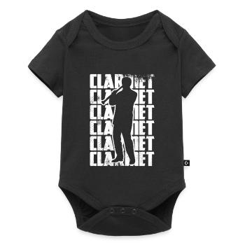 Funny clarinetist - Baby Premium short-sleeve bodysuit - black - Front