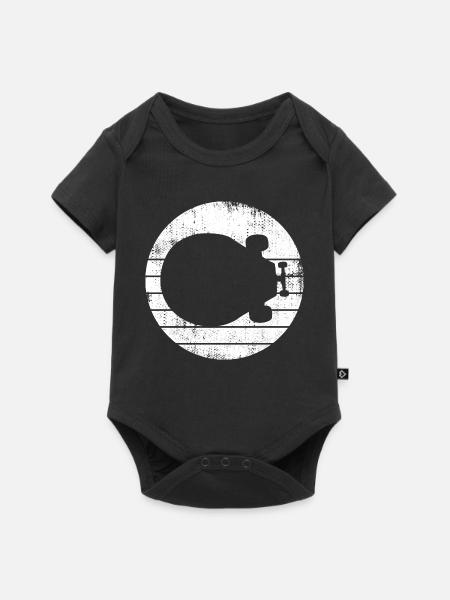 Skateboard Zeichnung - Baby Premium Kurzarmbody - Schwarz