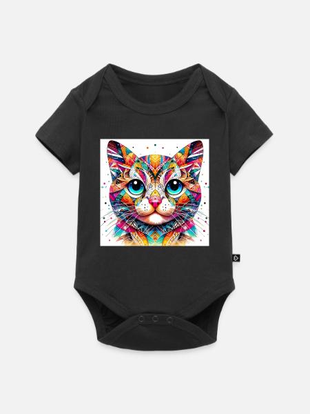 Katze - Baby Premium Kurzarmbody - Schwarz