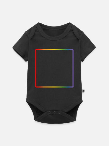 Regenbogen Rahmen LGBT DEMO - Baby Premium Kurzarmbody - Schwarz