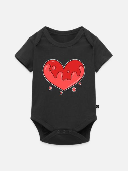 Herz Einsam - Baby Premium Kurzarmbody - Schwarz
