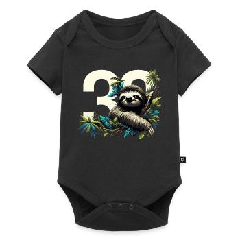 30 ans de paresseux 30e cadeau d’anniversaire - Body à manches courtes Premium Bébé - noir - Devant