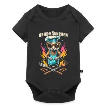 Herdmännchen Koch T-Shirt – Spaß in der Küche - Baby Premium Kurzarmbody - Schwarz - Vorne