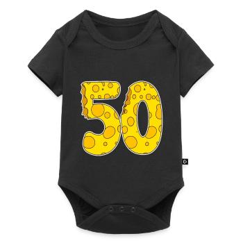 50 Years Motif Funny Cheese - Baby Premium short-sleeve bodysuit - black - Front