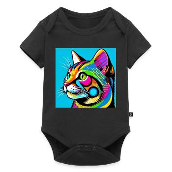 Chat Pop Art - Body à manches courtes Premium Bébé - noir - Devant