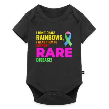 Le soutien arc-en-ciel aux maladies rares sensibilise le public - Body à manches courtes Premium Bébé - noir - Devant