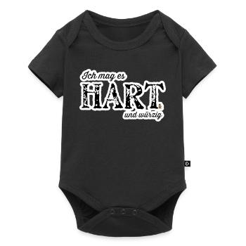 Hart und Würzig Textdesign - Baby Premium Kurzarmbody - Schwarz - Vorne