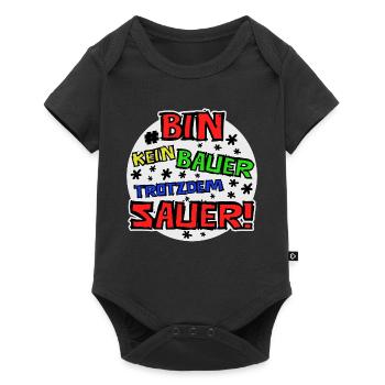 Bin kein Bauer trotzdem sauer - Baby Premium Kurzarmbody - Schwarz - Vorne