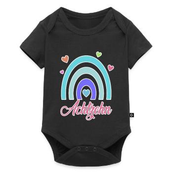 18. Geburtstag Regenbogen Vintage Erwachsen - Baby Premium Kurzarmbody - Schwarz - Vorne