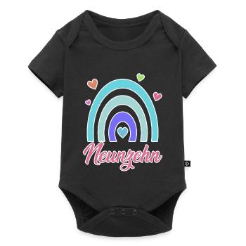 19. Geburtstag Regenbogen Vintage - Baby Premium Kurzarmbody - Schwarz - Vorne