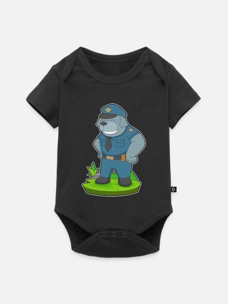 Hund Polizist Polizei - Baby Premium Kurzarmbody - Schwarz