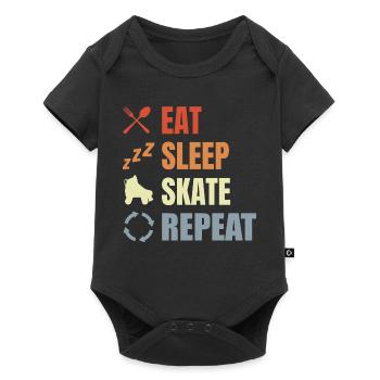 Eat Sleep Skate Repeat - Baby Premium Kurzarmbody - Schwarz - Vorne
