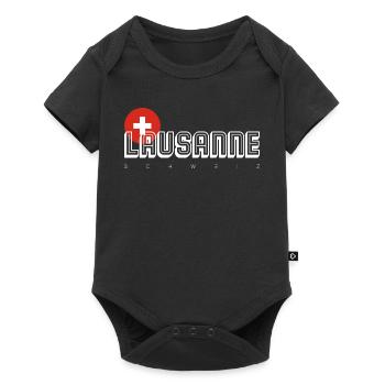 Lausanne Swiss Crest Line Art - Baby Premium short-sleeve bodysuit - black - Front
