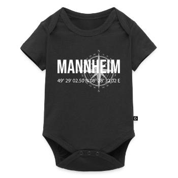 Koordinaten Mannheim - Baby Premium Kurzarmbody - Schwarz - Vorne