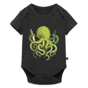 Octopus Student Crayons School - Baby Premium short-sleeve bodysuit - black - Front