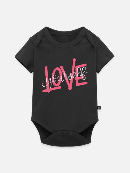 LOVE yourself - Baby Premium Kurzarmbody - Schwarz