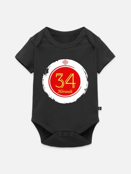 Hérault - Baby Premium Kurzarmbody - Schwarz