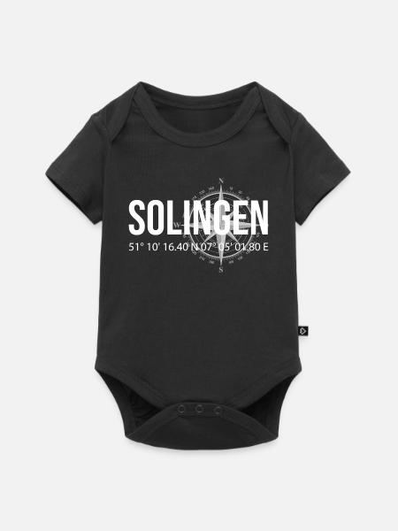 Koordinaten Solingen - Baby Premium Kurzarmbody - Schwarz