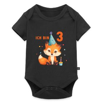 Fuchs 3 Geburtstag Füchse 3 Jahre Kinder - Baby Premium Kurzarmbody - Schwarz - Vorne