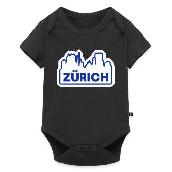 Impression du logo Zurich Skyline - Body à manches courtes Premium Bébé - noir - Devant