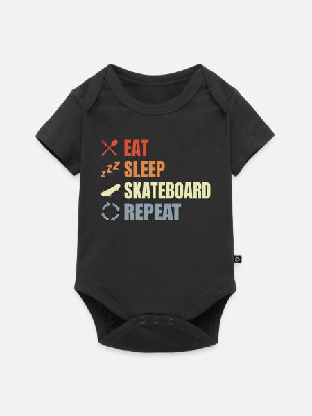 Eat Sleep Skate Repeat - Baby Premium Kurzarmbody - Schwarz