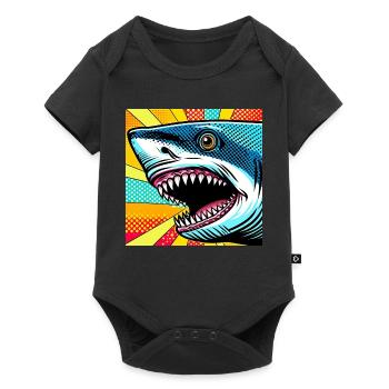 Requin Pop Art - Body à manches courtes Premium Bébé - noir - Devant