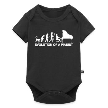Evolution of a Pianist - Baby Premium Kurzarmbody - Schwarz - Vorne