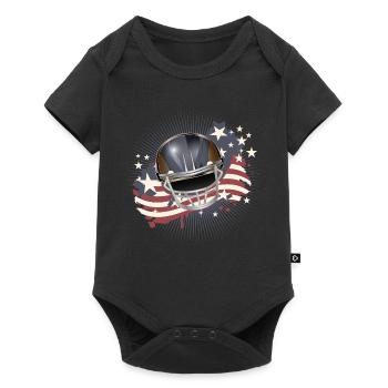 Football Helmet with USA Flag in Vintage Colors - Baby Premium short-sleeve bodysuit - black - Front