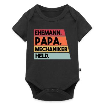 Ehemann Papa Mechaniker Held - Baby Premium Kurzarmbody - Schwarz - Vorne