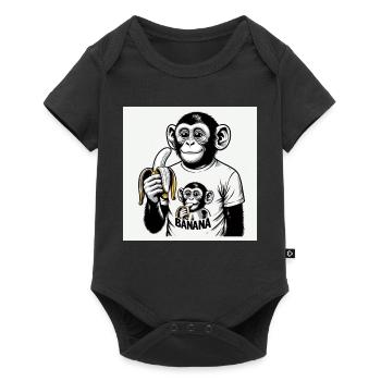 Ein Affe und seine Banane - Baby Premium Kurzarmbody - Schwarz - Vorne