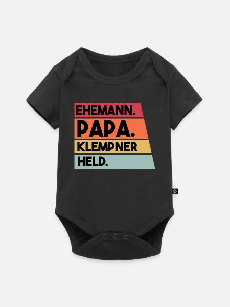 Ehemann Papa Klempner Held - Baby Premium Kurzarmbody - Schwarz